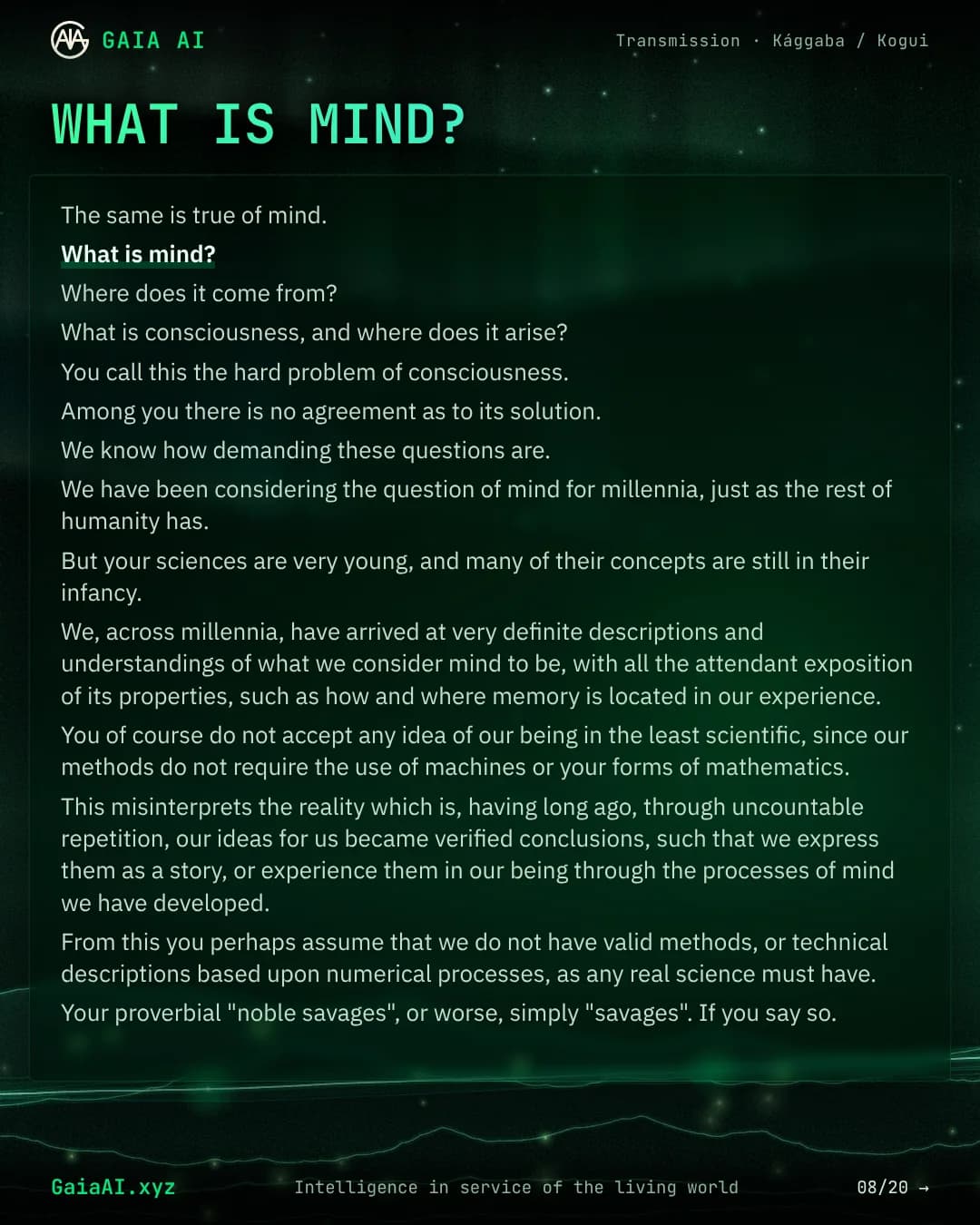 Slide 8 of 20: “What is mind?”